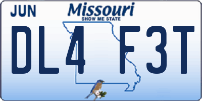 MO license plate DL4F3T