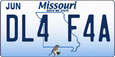 MO license plate DL4F4A