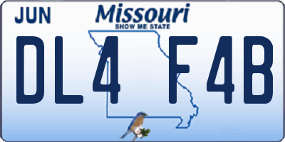 MO license plate DL4F4B