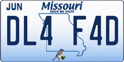 MO license plate DL4F4D