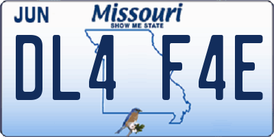 MO license plate DL4F4E