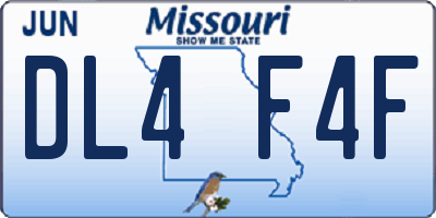 MO license plate DL4F4F