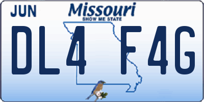 MO license plate DL4F4G