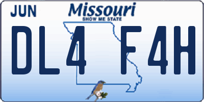 MO license plate DL4F4H
