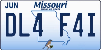 MO license plate DL4F4I