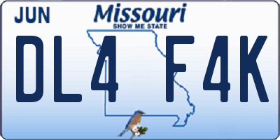 MO license plate DL4F4K