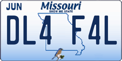 MO license plate DL4F4L