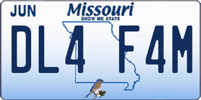 MO license plate DL4F4M