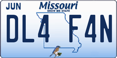 MO license plate DL4F4N