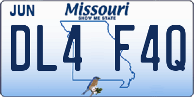 MO license plate DL4F4Q