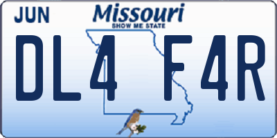 MO license plate DL4F4R
