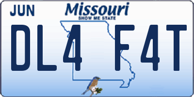 MO license plate DL4F4T