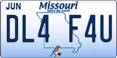 MO license plate DL4F4U