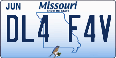 MO license plate DL4F4V