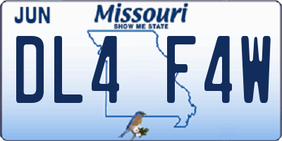 MO license plate DL4F4W