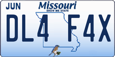 MO license plate DL4F4X