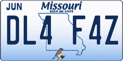 MO license plate DL4F4Z