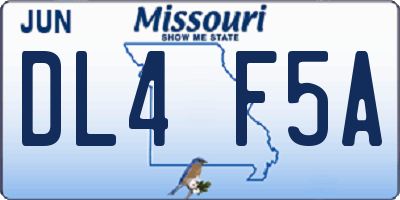 MO license plate DL4F5A