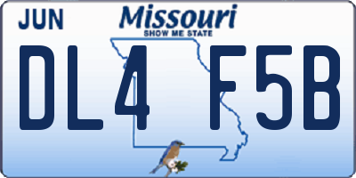 MO license plate DL4F5B