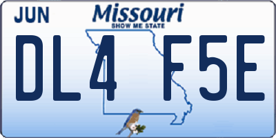 MO license plate DL4F5E