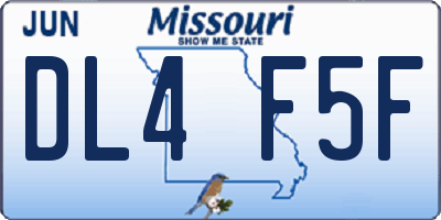 MO license plate DL4F5F