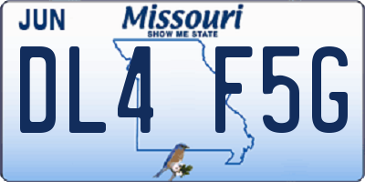 MO license plate DL4F5G