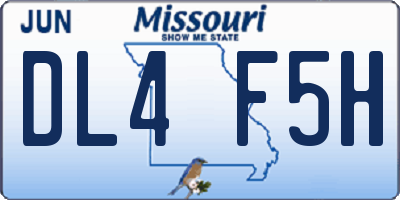 MO license plate DL4F5H