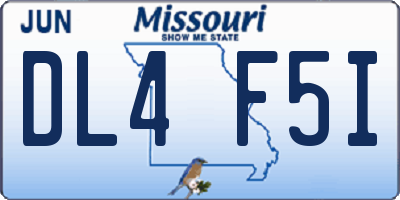 MO license plate DL4F5I