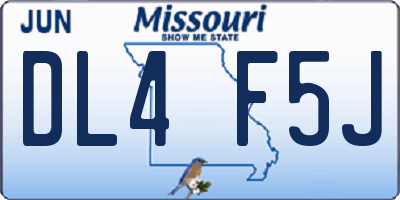 MO license plate DL4F5J