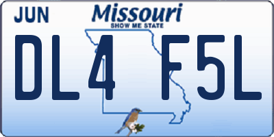 MO license plate DL4F5L