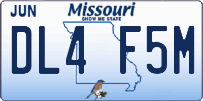 MO license plate DL4F5M