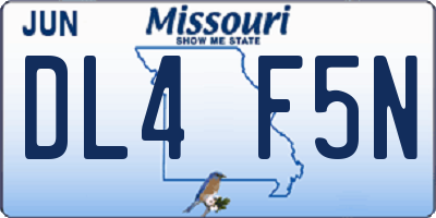 MO license plate DL4F5N