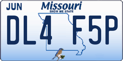 MO license plate DL4F5P