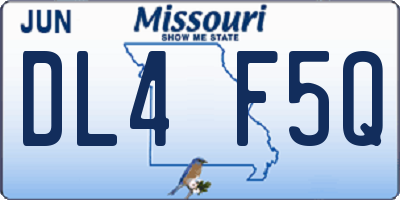 MO license plate DL4F5Q