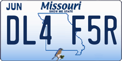 MO license plate DL4F5R