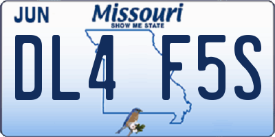 MO license plate DL4F5S