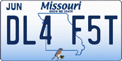 MO license plate DL4F5T