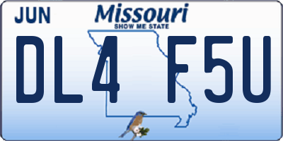 MO license plate DL4F5U