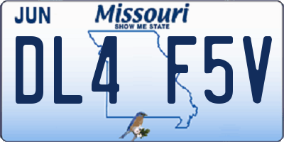 MO license plate DL4F5V