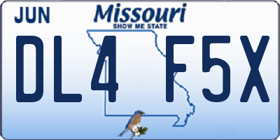 MO license plate DL4F5X