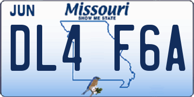 MO license plate DL4F6A
