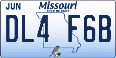 MO license plate DL4F6B