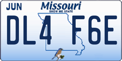 MO license plate DL4F6E