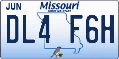 MO license plate DL4F6H
