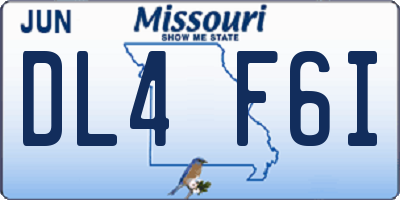 MO license plate DL4F6I