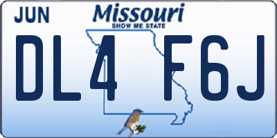 MO license plate DL4F6J