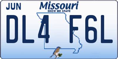 MO license plate DL4F6L