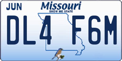 MO license plate DL4F6M