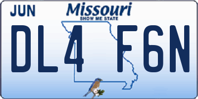 MO license plate DL4F6N