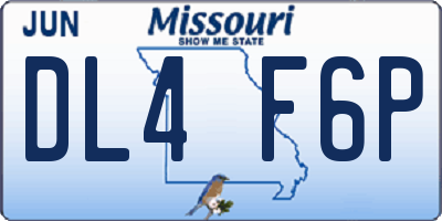 MO license plate DL4F6P